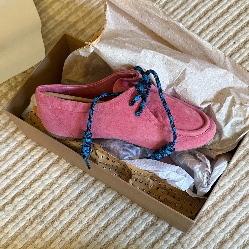 Pink Suede Charlotte Stone Loafers BRAND NEW 🩷💙 - Picture 3 of 7